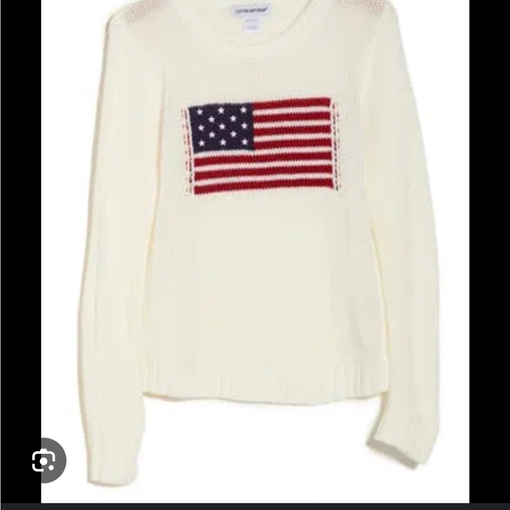 Ralph Lauren Cream Sweater with American Flag